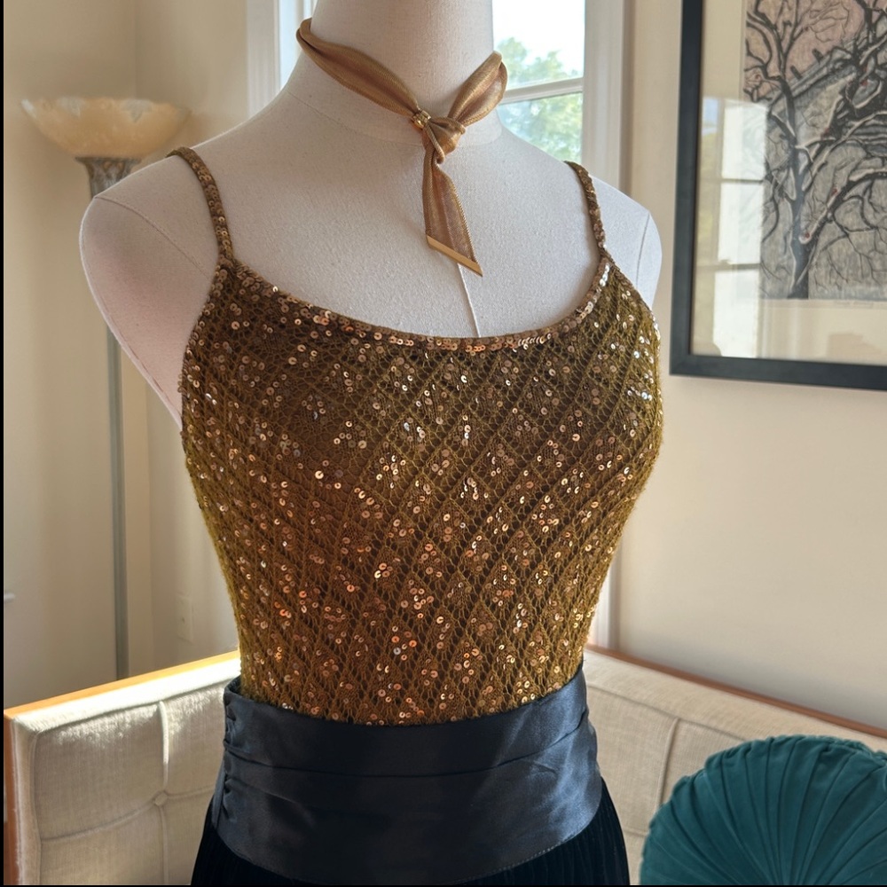 Donna Karan Cashmere & Silk Camisole with Sequins, Vintage Black Label